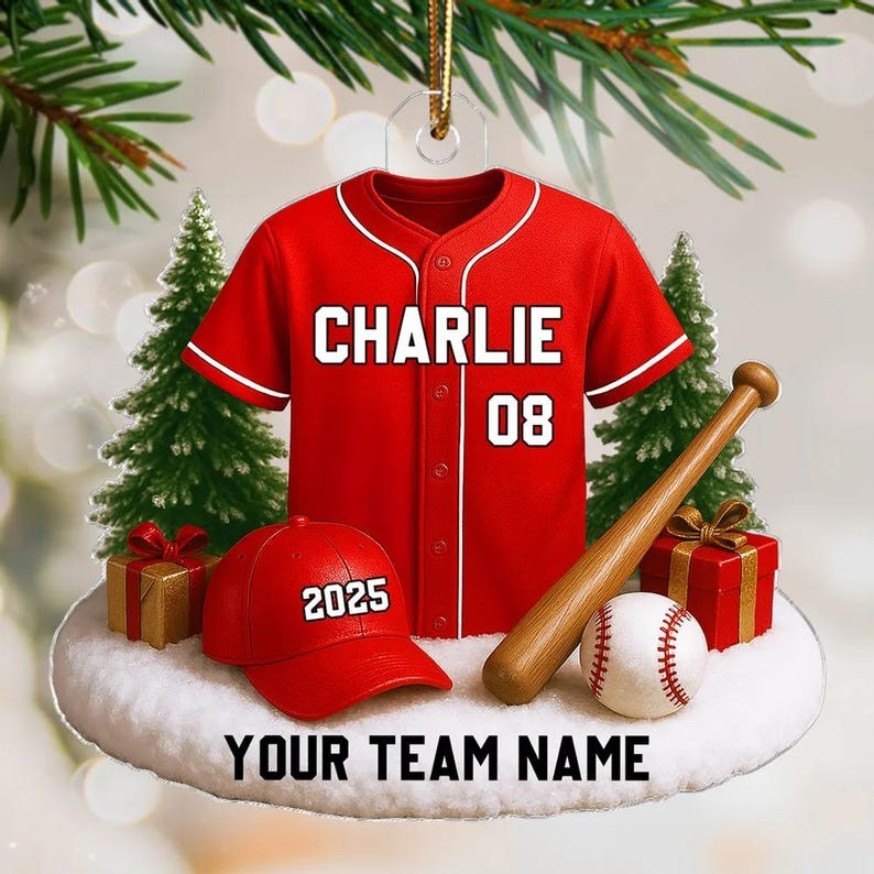 Personalized Baseball Kit Christmas Ornament, Baseball Team Gift, Baseball Christmas Tree Ornament, Christmas Gift For Son, Boyfriend
