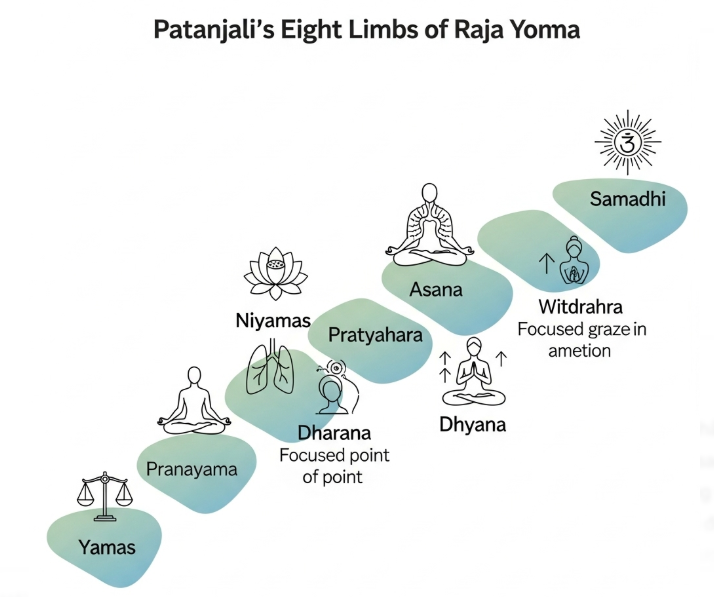 Patanjali's Eight Limbs (Ashtanga) of Raja Yoga: A Detailed Introduction - 5To9Style