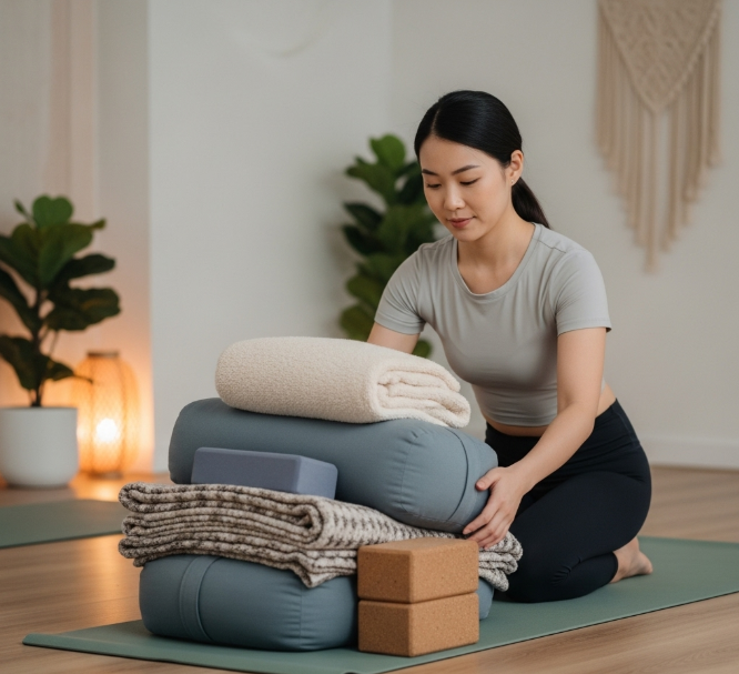 Using Props for Support and Comfort in Restorative Yoga - 5To9Style