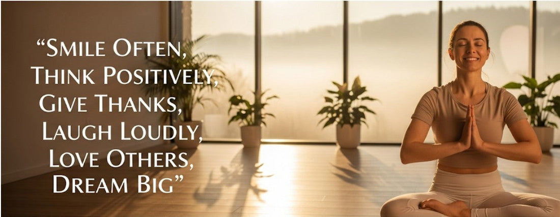 [Funny Yoga Quotes] Smile Often, Think Positively, Give Thanks, Laugh Loudly, Love Others, Dream Big | 5to9style