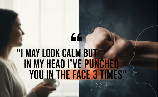 [Funny Yoga Quotes] I May Look Calm But In My Head I've Punched You In The Face 3 Times | 5to9style