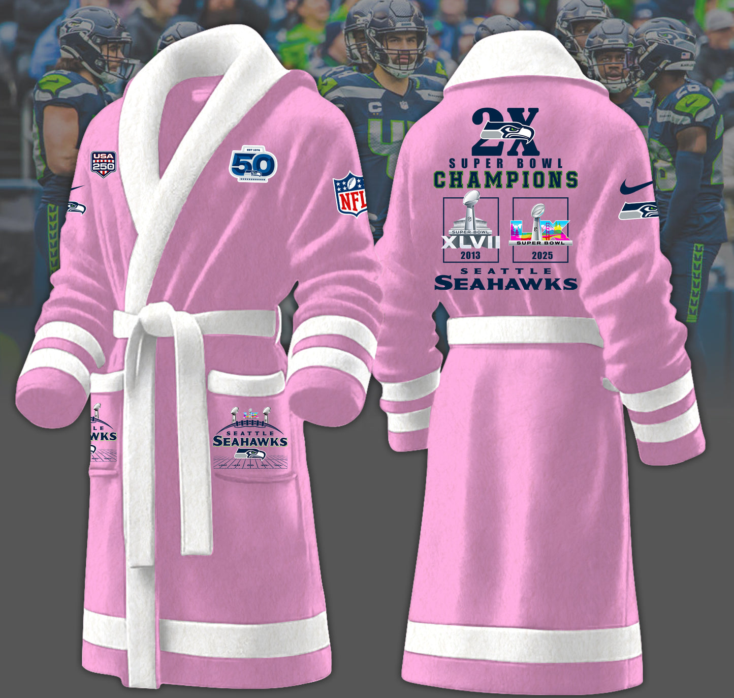1A4LPC3SEA F130 Fleece Bathrobe