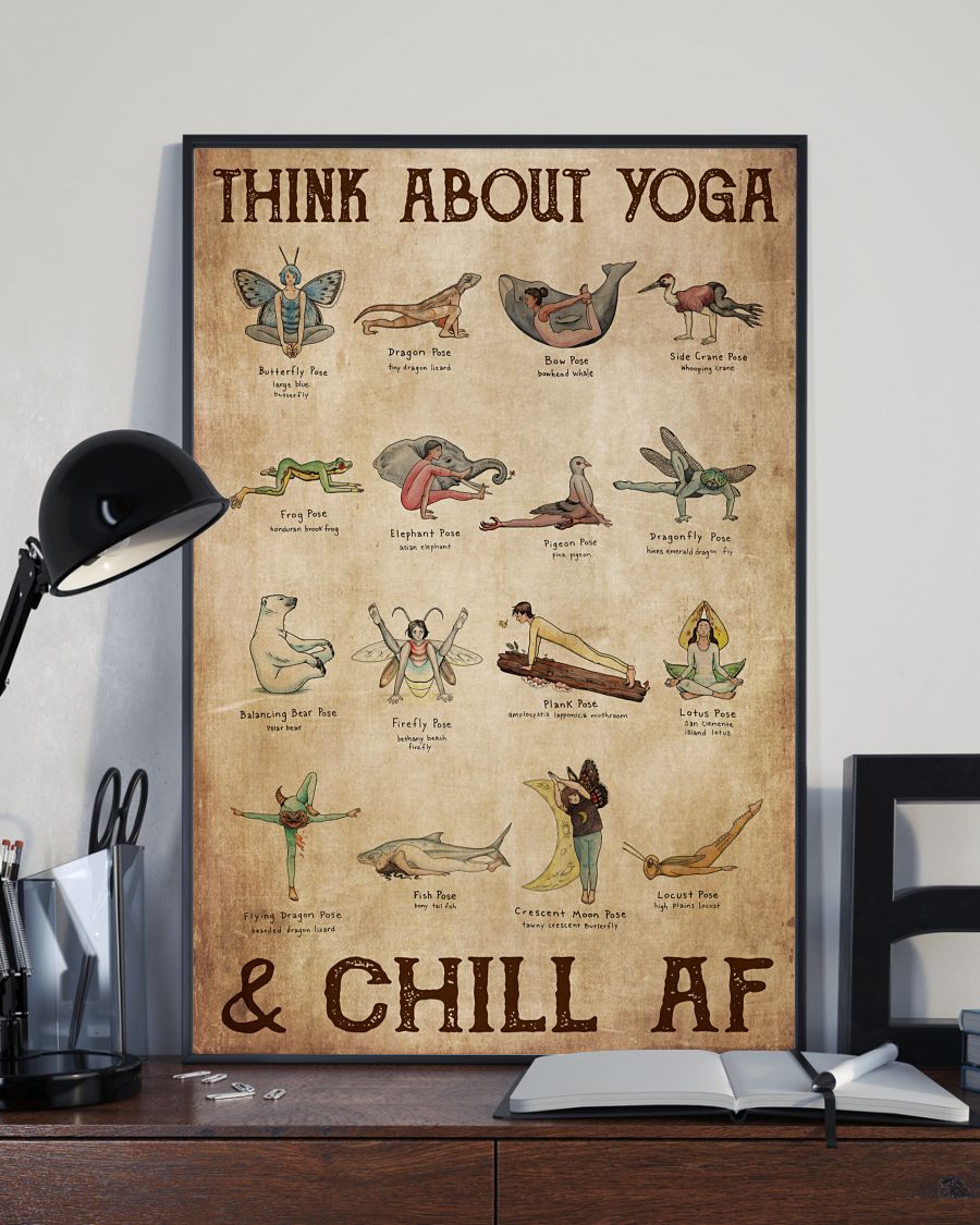 Yoga Think About Yoga - Vertical Poster - Owl Ohh
