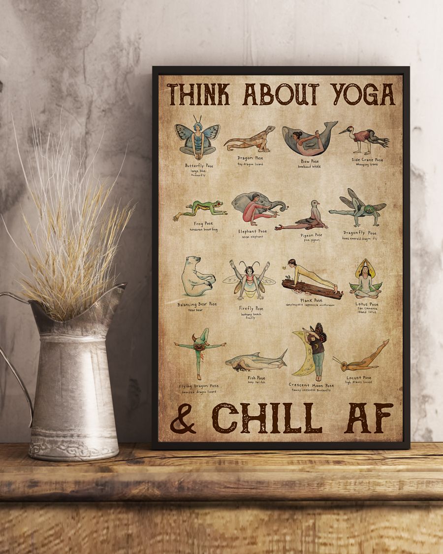 Yoga Think About Yoga - Vertical Poster - Owl Ohh