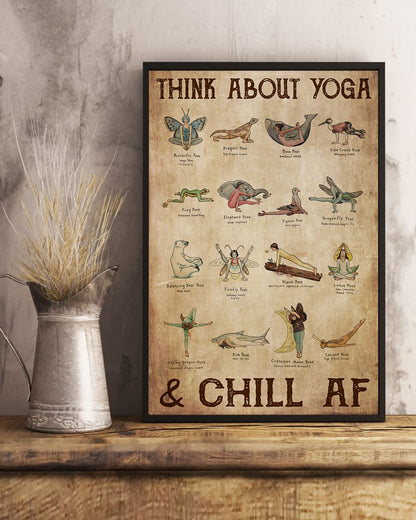 Yoga Think About Yoga - Vertical Poster - Owl Ohh