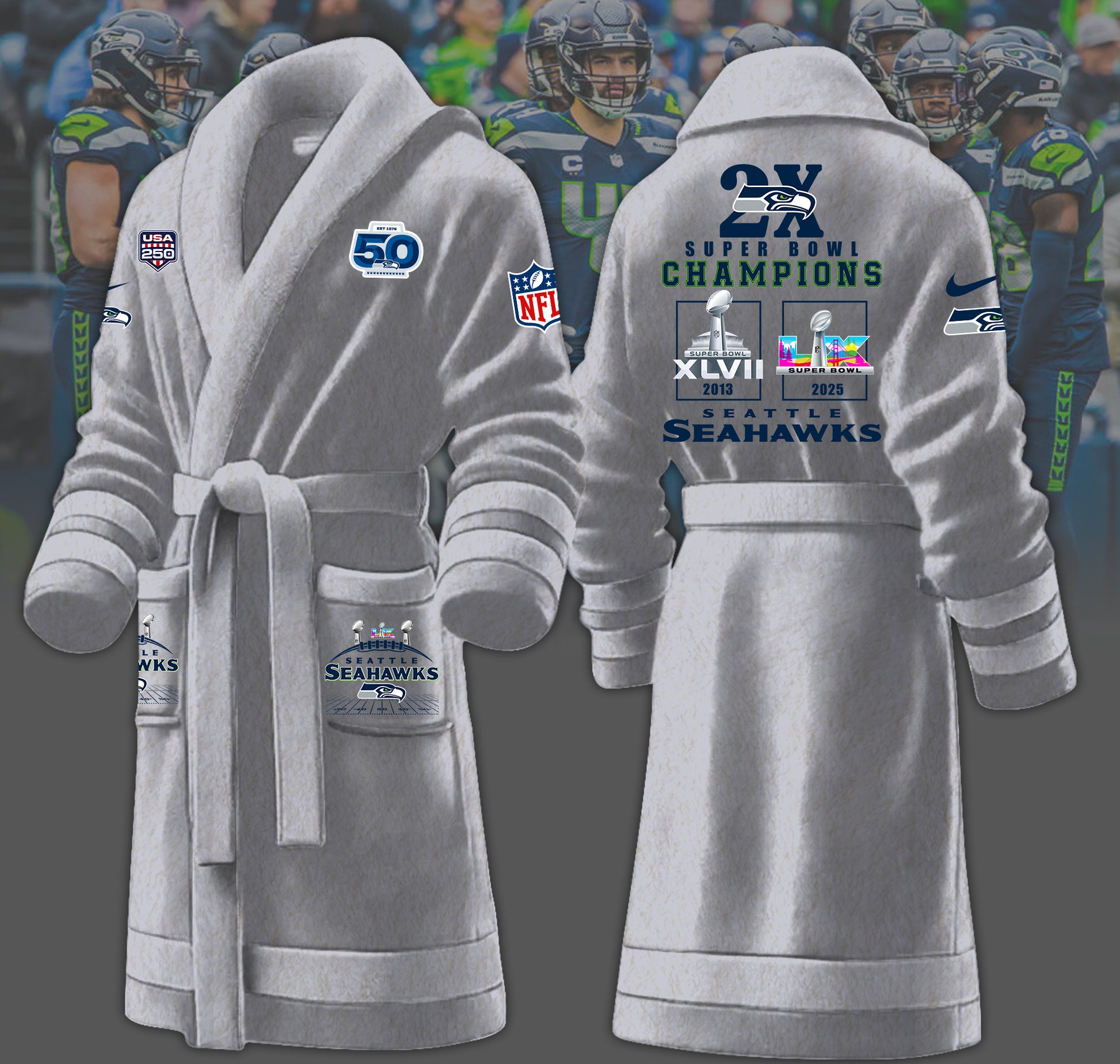 1A4LPC3SEA F130 Fleece Bathrobe