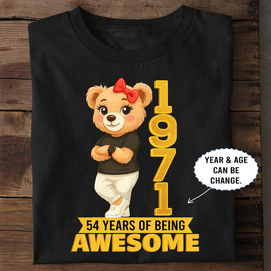 Personalized Birthday T-Shirt – Chilling Bear 54 Years Of Being Awesome Custom Year & Age 1971 years – Unique Birthday Gifts - Birthday Gift Ideas
