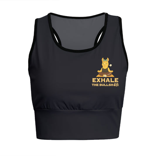 Exhale The Bullsh Chill Llama Yoga Women's Sports Bra