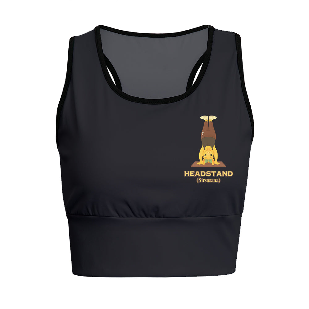 Headstand Sirsasana Chill Llama Yoga Women's Sports Bra