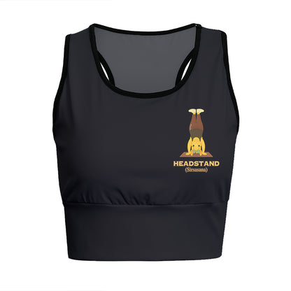 Headstand Sirsasana Chill Llama Yoga Women's Sports Bra