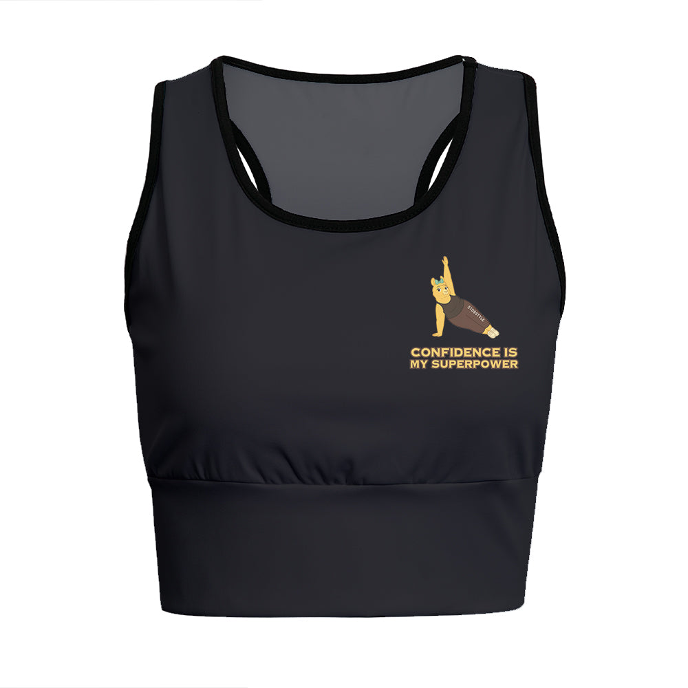 Confidence Is My Superpower Chill Llama Yoga Women's Sports Bra