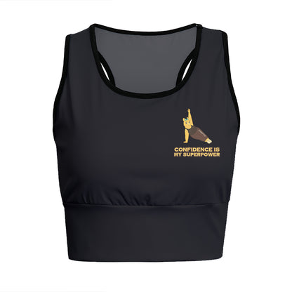 Confidence Is My Superpower Chill Llama Yoga Women's Sports Bra