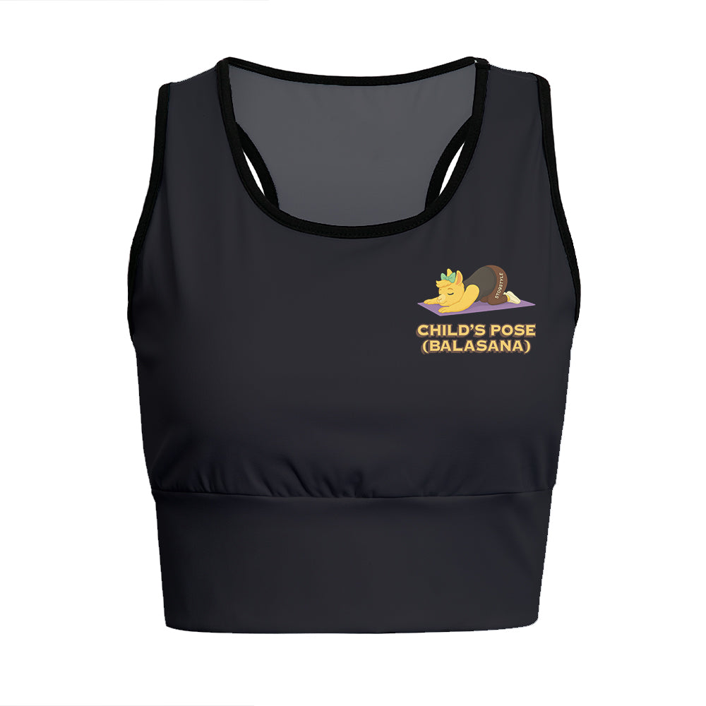 Child’s Pose (Balasana) Chill Llama Yoga Women's Sports Bra