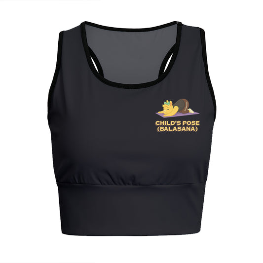 Child’s Pose (Balasana) Chill Llama Yoga Women's Sports Bra