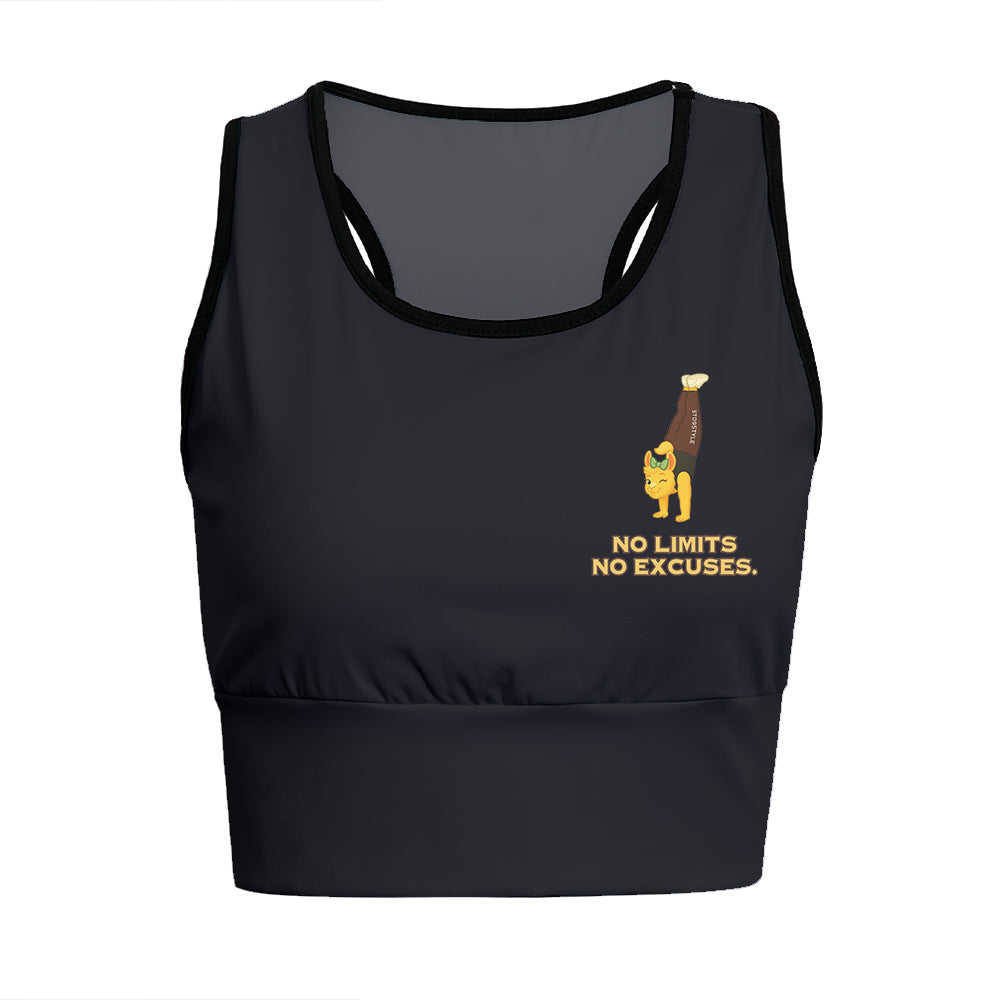 No Limits. No Excuses Chill Llama Yoga Women's Sports Bra