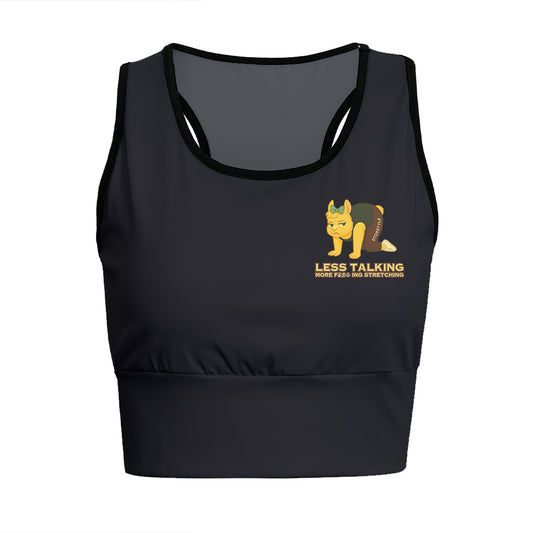 Less Talking, More Fcking Stretching Chill Llama Yoga Women's Sports Bra