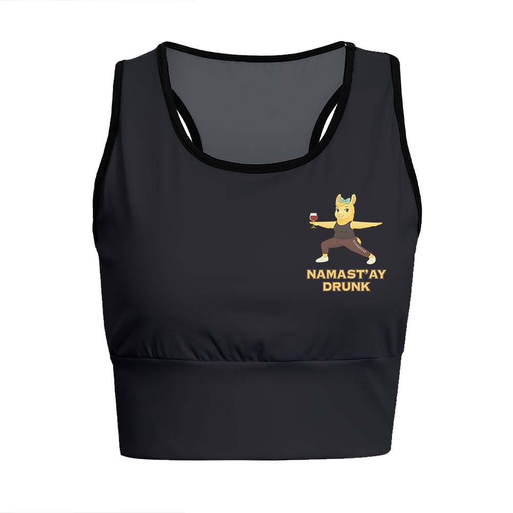 Namast’ay Drunk Chill Llama Yoga Women's Sports Bra