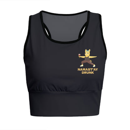 Namast’ay Drunk Chill Llama Yoga Women's Sports Bra
