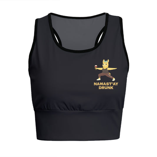 Namast’ay Drunk Chill Llama Yoga Women's Sports Bra