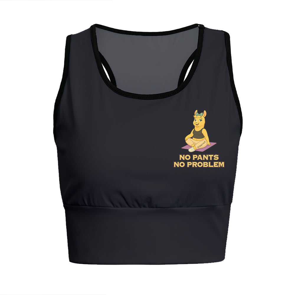 No Pants, No Problem Yoga Style Chill Llama Yoga Women's Sports Bra