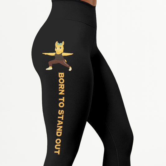 Born to Stand Out Chill Llama Yoga Pants  All-Over Print Women's High Waist Leggings | 5To9Style