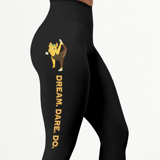 Dream Dare Do Chill Llama Yoga Pants All-Over Print Women's High Waist Leggings | 5To9Style