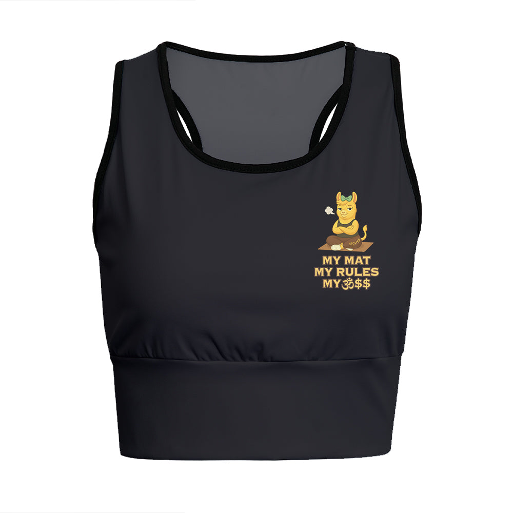 My Mat, My Rules, My Ass Chill Llama Yoga Women's Sports Bra