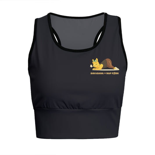 Savasana Nap Porn Chill Llama Yoga Women's Sports Bra