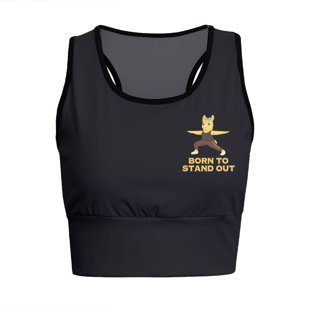 Born To Stand Out Chill Llama Yoga Women's Sports Bra