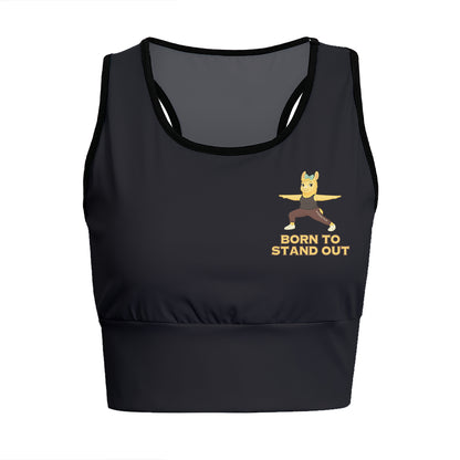 Born To Stand Out Chill Llama Yoga Women's Sports Bra