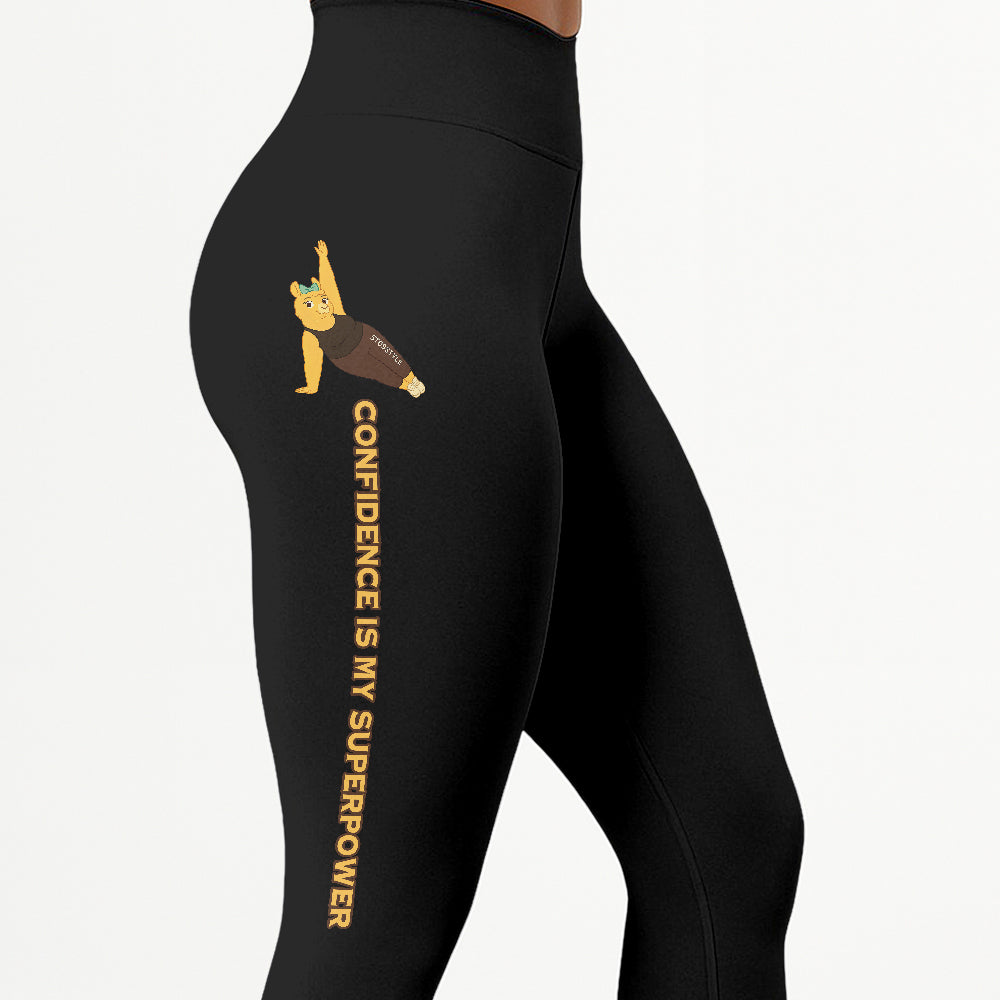 Confidence is My Superpower Chill Llama Yoga Pants All-Over Print Women's High Waist Leggings | 5To9Style