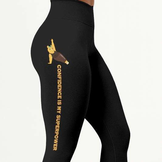 Confidence is My Superpower Chill Llama Yoga Pants All-Over Print Women's High Waist Leggings | 5To9Style