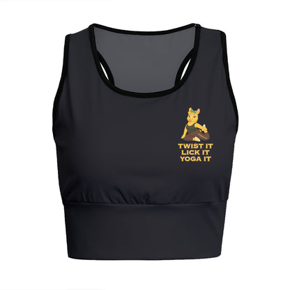 Twist It, Lick It, Yoga It Chill Llama Yoga Women's Sports Bra