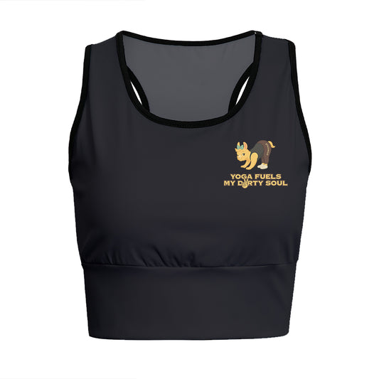 Yoga Fuels My Dirty Soul Chill Llama Yoga Women's Sports Bra