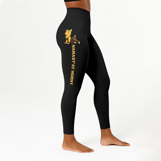 Namastâ€™ay Horny Chill Llama Yoga Pants All-Over Print Women's High Waist Leggings | 5To9Style