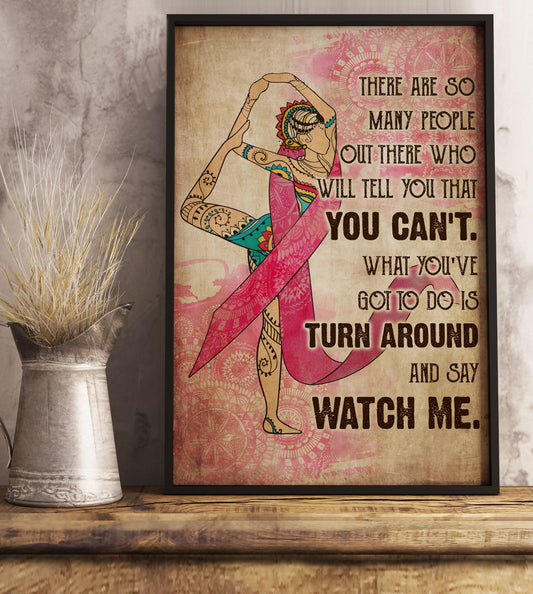 Yoga Breast Cancer Love Life Amazing Style - Vertical Poster - 5to9style