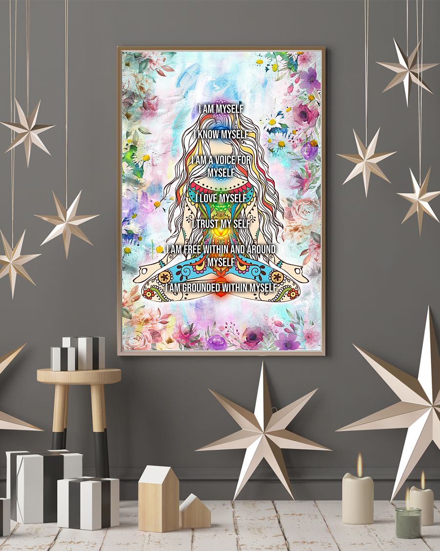 Yoga Life Peace I Am Myself - Vertical Poster - Owl Ohh