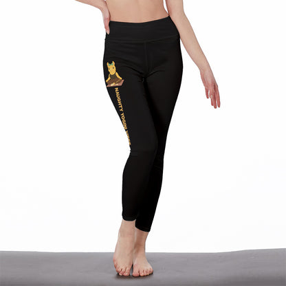 Naughty Yogini Vibes Chill Llama Yoga Pants All-Over Print Women's High Waist Leggings | 5To9Style