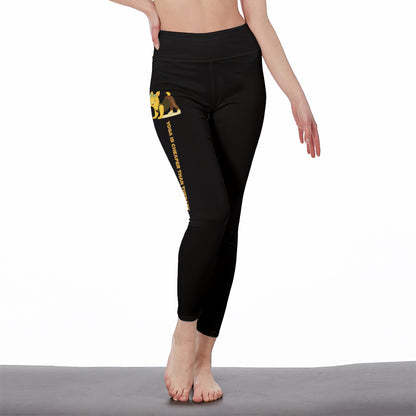 Yoga Is Cheaper Than Therapy Chill Llama Yoga Pants All-Over Print Women's High Waist Leggings | 5To9Style