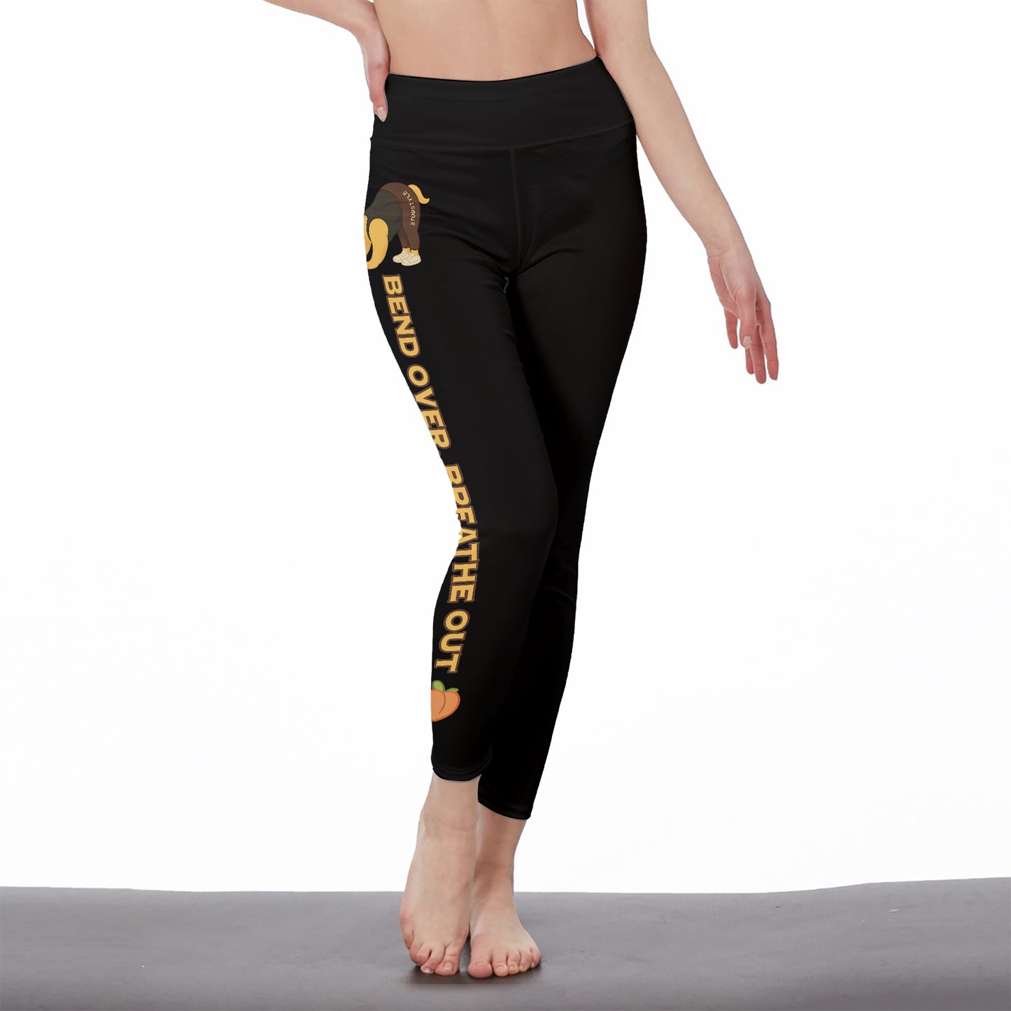 Chill Llama Blend Over, Breathe Out  Yoga Pants All-Over Print Women's High Waist Leggings | 5To9Style
