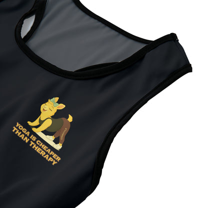 Yoga Is Cheaper Than Therapy Chill Llama Yoga Women's Sports Bra