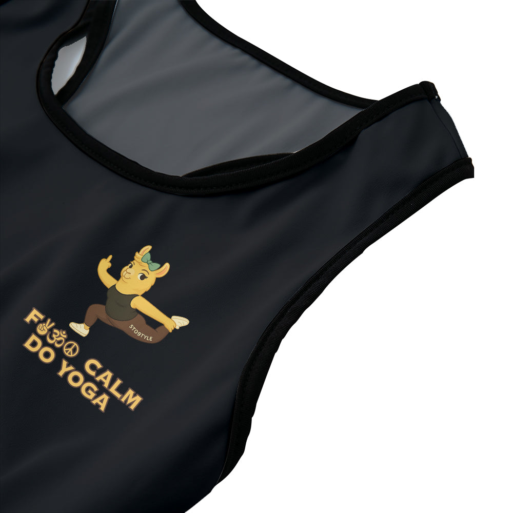 Fck Calm, Do Yoga Chill Llama Yoga Women's Sports Bra