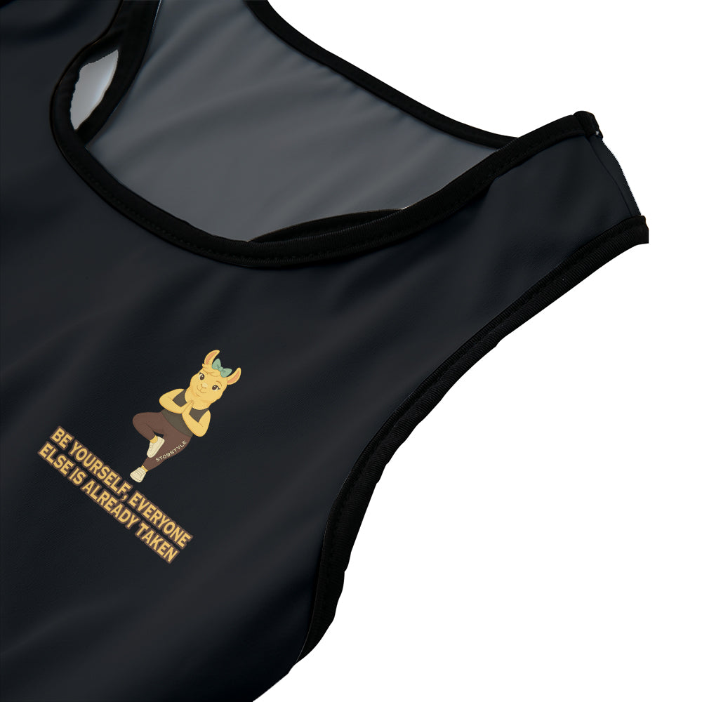 Be Yourself, Everyone Else is Already Taken Chill Llama Yoga Women's Sports Bra