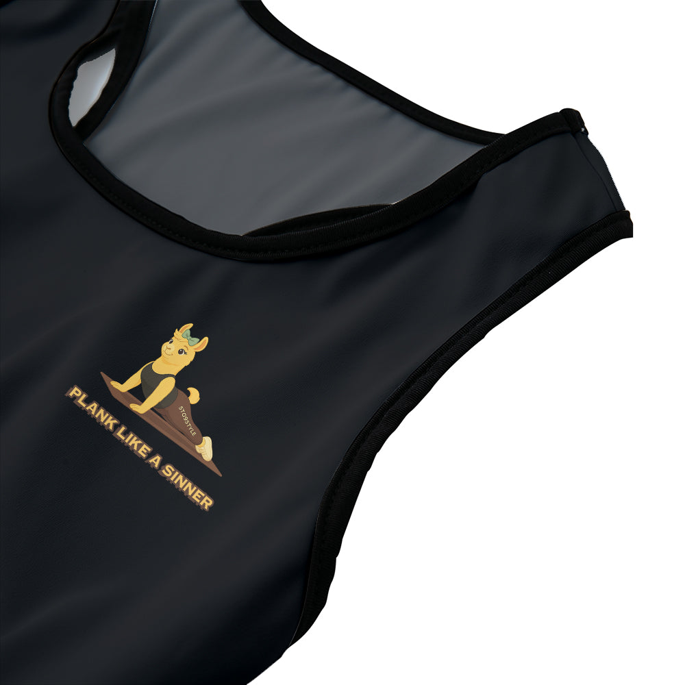 Plank Like A Sinner Chill Llama Yoga Women's Sports Bra