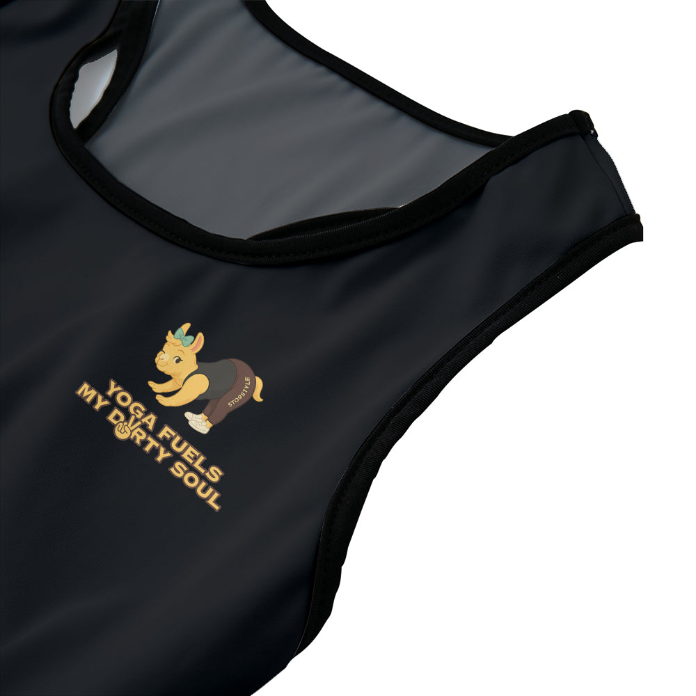 Yoga Fuels My Dirty Soul Chill Llama Yoga Women's Sports Bra