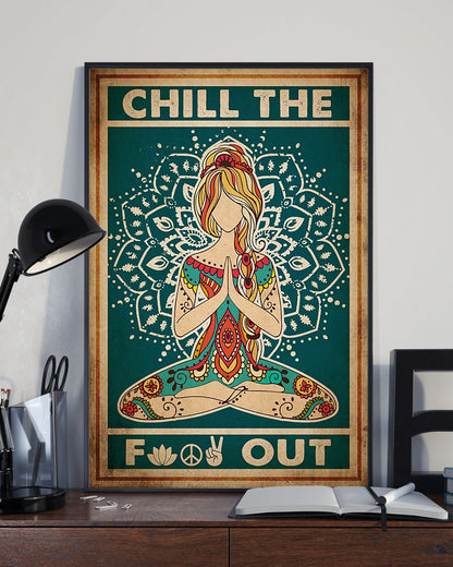 Yoga Love Life Peace Vintage Style - Vertical Poster - 5to9style