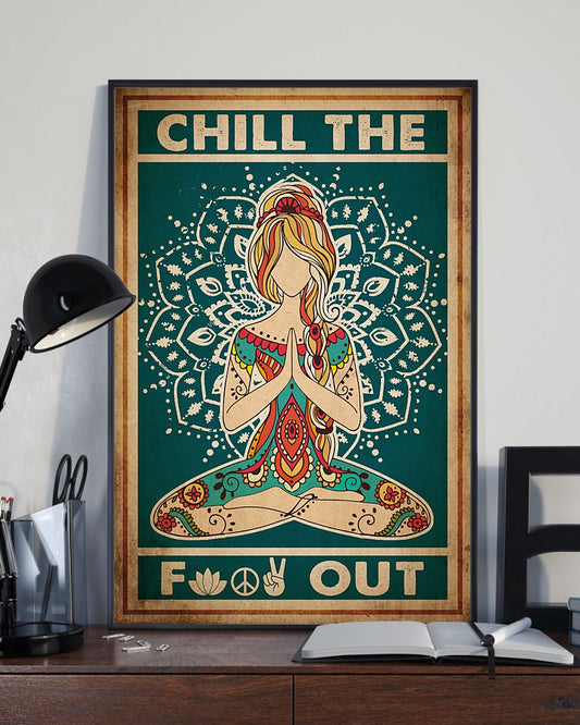 Yoga Love Life Peace Vintage Style - Vertical Poster - 5to9style