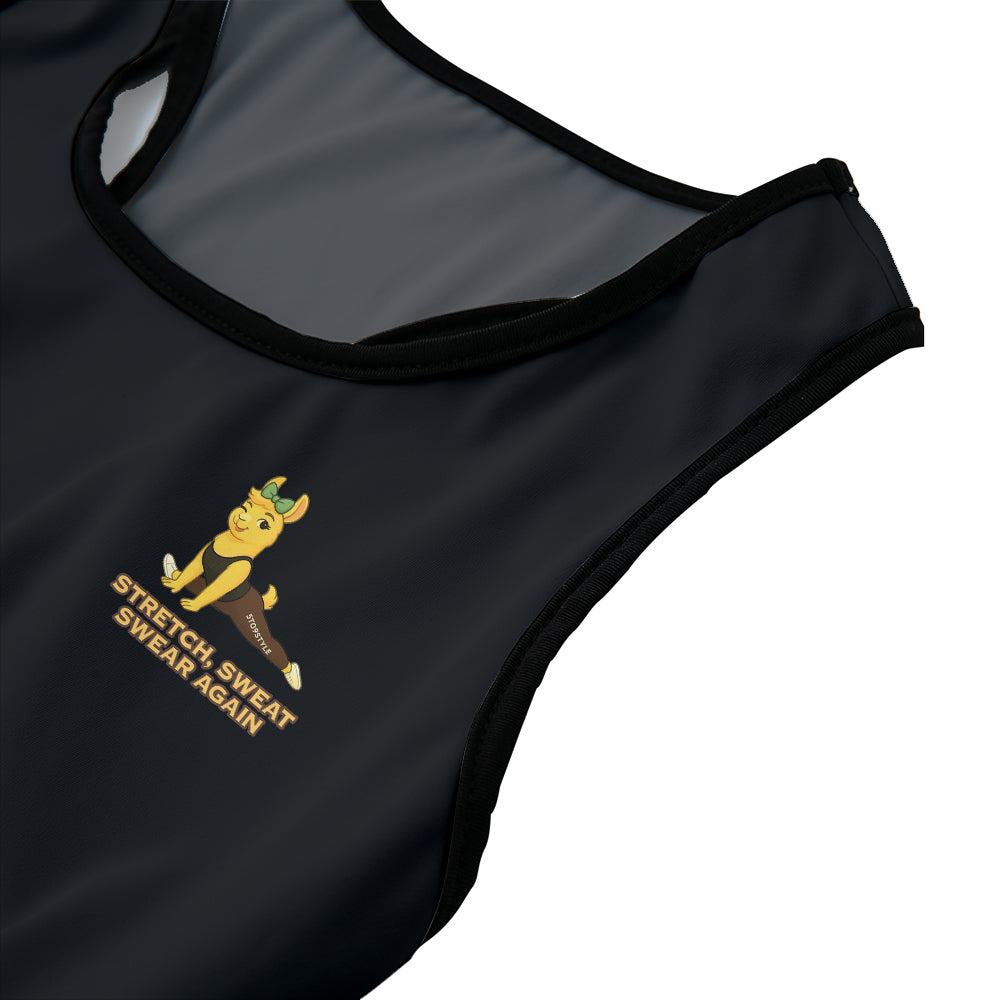 Stretch, Sweat, Swear Again Chill Llama Yoga Women's Sports Bra