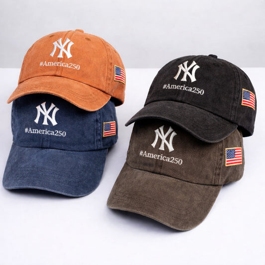 America 250 Anniversary Embroidered Logo Premium Washed Cap Hot Sale