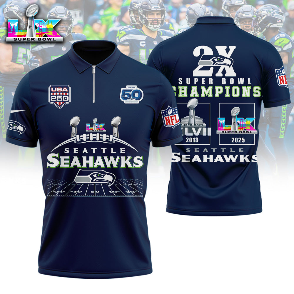 2A9LPC3SEA 3D ZIPPL Zip Polo Shirt